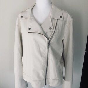 universal threads womens size xl white motorcycle faux leather jacket